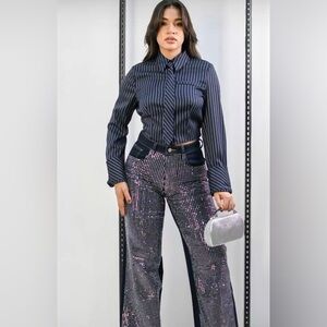 Elegant Women's glowy  stretchy jeans